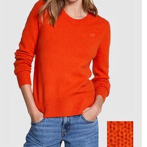 Collegiate knit crew neck sweater